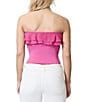 Steve Madden Stevie by Steve Madden Strapless Ruffled Cropped Tube Top, Color:Fuchsia - Image 2