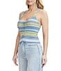 Steve Madden Stevie by Steve Madden Striped Adjustable Strap Sweater Tank Top, Color:Citron - Image 3