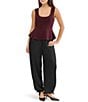 Stevie by Steve Madden Studded Pearl Scoop Neck Sleeveless Peplum Top - Image 4