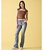 Steve Madden Stevie Jeans High Rise Self Belted Bootcut Western Jeans, Color:Medium Wash - Image 6