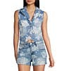 Stevie Jeans Floral Coordinating Denim Vest - Image 1