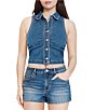 Steve Madden Stevie Jeans Ruched Denim Vest - Image 1