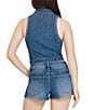 Steve Madden Stevie Jeans Ruched Denim Vest - Image 2