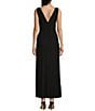Color:Black - Image 2 - V-Neckline Sleeveless Smocked Waist Maxi Dress