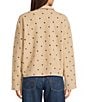 Stoosh Bonded Sherpa Embroidery Heart Print Jacket, Color:Tan/Navy - Image 2