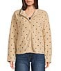 Stoosh Bonded Sherpa Embroidery Heart Print Jacket, Color:Tan/Navy - Image 3