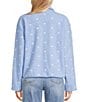 Stoosh Bonded Sherpa Embroidery Star Print Jacket, Color:Blue/White - Image 2