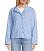 Stoosh Bonded Sherpa Embroidery Star Print Jacket, Color:Blue/White - Image 3