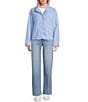 Stoosh Bonded Sherpa Embroidery Star Print Jacket, Color:Blue/White - Image 4