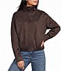 Stoosh Brushed Faux Suede Bubble Hem Bomber Jacket - Image 1