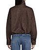 Stoosh Brushed Faux Suede Bubble Hem Bomber Jacket - Image 2