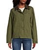 Stoosh Corduroy Collar Quilted Lining Canvas Barn Jacket, Color:Olive - Image 3