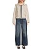 Stoosh Corduroy Collared Snap Front Flap Pocket Cropped Jacket, Color:Cloud Cream - Image 3