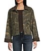 Stoosh Heavy Camo Print Twill Corduroy Collar Jacket, Color:Olive Camo - Image 1