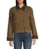 Stoosh Printed Heavy Leopard Print Twill Corduroy Collar Jacket, Color:Leopard - Image 3