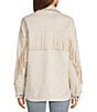 Stoosh Vegan Suede Collared Fringe Jacket, Color:Ivory - Image 2
