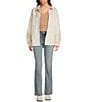 Stoosh Vegan Suede Collared Fringe Jacket, Color:Ivory - Image 4