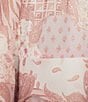 Storia Floral Patch Print Deep V-Neck Flutter Sleeve Open Back Tiered Ruffle Dress, Color:Pink Multi - Image 3