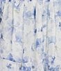 Storia Floral Print Deep V-Neck Flutter Sleeve Tiered Midi Dress, Color:White/Blue - Image 3