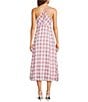 Storia Gingham Check Tie & Button Front Midi Dress - Image 2