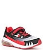 Color:Black/Red - Image 1 - Boys' Jaws Made2Play Light-Up Leather Mesh Washable Sneakers (Toddler)