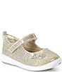 Color:Champagne - Image 1 - Girls' Holly SR Adaptive Sparkle Flower Detail Mary Janes (Infant)