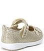 Color:Champagne - Image 2 - Girls' Holly SR Adaptive Sparkle Flower Detail Mary Janes (Infant)