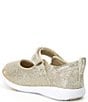 Color:Champagne - Image 3 - Girls' Holly SR Adaptive Sparkle Flower Detail Mary Janes (Infant)