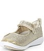 Color:Champagne - Image 4 - Girls' Holly SR Adaptive Sparkle Flower Detail Mary Janes (Infant)