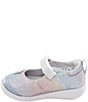 Color:Silver Multi - Image 3 - Girls' Holly SR Adaptive Sparkle Flower Detail Mary Janes (Toddler)
