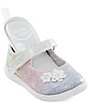 Color:Silver Multi - Image 5 - Girls' Holly SR Adaptive Sparkle Flower Detail Mary Janes (Toddler)