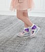 Color:Silver Multi - Image 6 - Girls' Holly SR Adaptive Sparkle Flower Detail Mary Janes (Toddler)