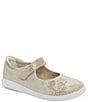Color:Champagne - Image 1 - Girls' Holly SR Sparkle Flower Detail Mary Janes (Youth)