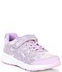 Color:Lavender - Image 1 - Girls' Light Up Floral Glimmer Sneakers (Youth)
