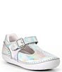 Color:Silver Iridescent - Image 1 - Girls' Lucianne Soft Motion Leather T-Strap Mary Janes (Infant)