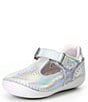 Color:Silver Iridescent - Image 4 - Girls' Lucianne Soft Motion Leather T-Strap Mary Janes (Infant)