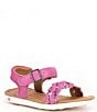 Color:Magenta - Image 1 - Girls' Monique SRT Leather Sandals (Infant)