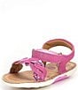 Color:Magenta - Image 4 - Girls' Monique SRT Leather Sandals (Toddler)