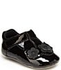 Color:Black - Image 1 - Girls' Nori Floral Detail Mary Jane Crib Shoes (Infant)