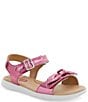 Color:Hot Pink - Image 1 - Girls' Whitney SR Bow Detail Sandals (Toddler)