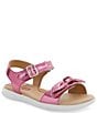 Color:Hot Pink - Image 1 - Girls' Whitney SR Bow Detail Sandals (Youth)