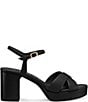 Stuart Weitzman Dayna 80 Leather Ankle Strap Platform Block Heel Sandals - Image 2