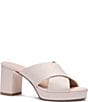 Stuart Weitzman Dyna Leather Platform Block Heel Slide Sandals - Image 1