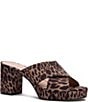 Stuart Weitzman Dyna Leopard Print Grosgrain Platform Block Heel Slide Sandals - Image 1