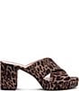 Stuart Weitzman Dyna Leopard Print Grosgrain Platform Block Heel Slide Sandals - Image 2