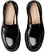 Stuart Weitzman Hudson Lite High Shine Leather Block Heel Penny Loafers - Image 4