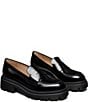 Stuart Weitzman Hudson Lite High Shine Leather Block Heel Penny Loafers - Image 5