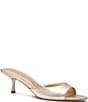 Stuart Weitzman Lexington 50 Metallic Leather Kitten Heel Pointed Toe Slide Sandals - Image 1