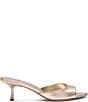Stuart Weitzman Lexington 50 Metallic Leather Kitten Heel Pointed Toe Slide Sandals - Image 2