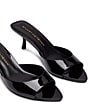 Stuart Weitzman Lexington 50 Patent Leather Kitten Heel Pointed Toe Slide Sandals - Image 3